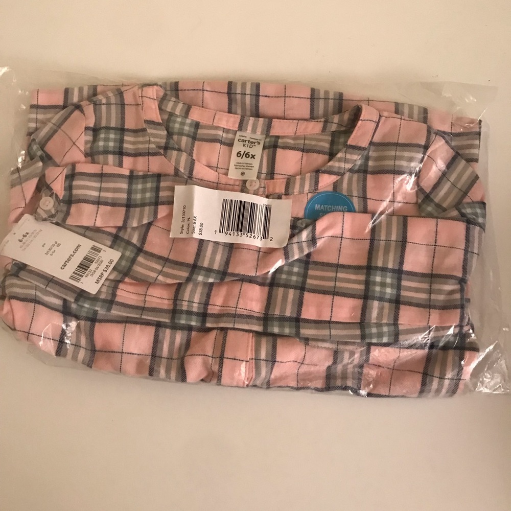 Brand New with Tag Carter’s Little & Big Girls Plaid Shirt Dress. Size 6/6x. - Picture 4 of 4